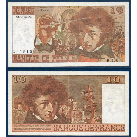 10 Francs Berlioz TTB 6.7.1978 Billet de la banque de France