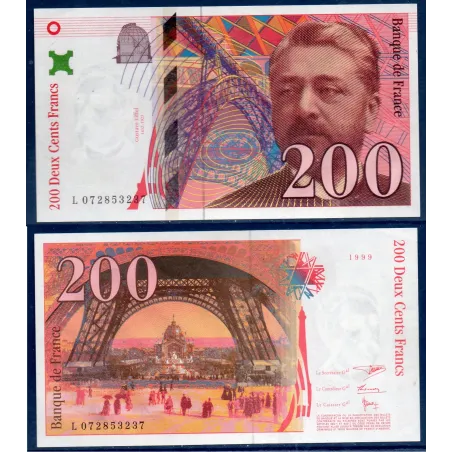 200 Francs Eiffel, SPL, 1999 Billet de la banque de France