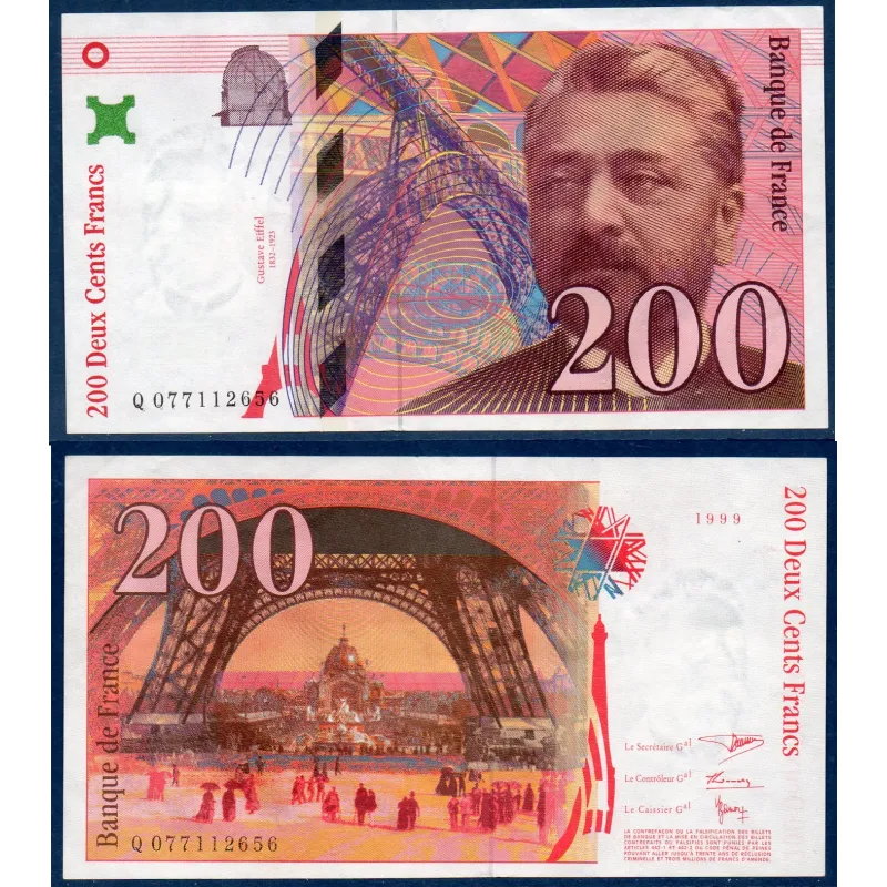 200 Francs Eiffel, Sup, 1999 Billet de la banque de France