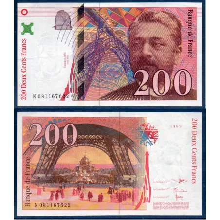 200 Francs Eiffel, TTB, 1999 Billet de la banque de France