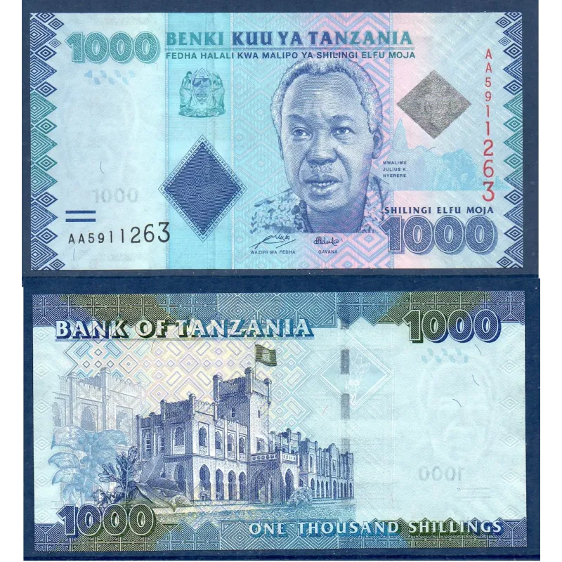 Tanzanie P.41a, Neuf Billet de 1000 shillings 2010 Julius Kambarage Nyerere