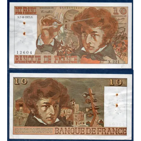 10 Francs Berlioz, TTB, 7.8.1975 Billet de la banque de France