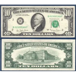 Etats Unis P.464b, TTB New York Billet de 10 Dollars 1977A Série B