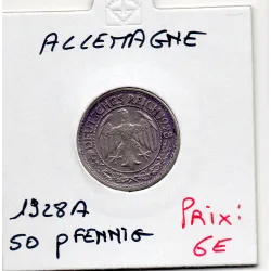 Allemagne 50 reichspfennig 1928 A, TTB KM.49 Aigle