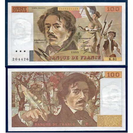 100 Francs Delacroix, TTB, 1985 Billet de la banque de France