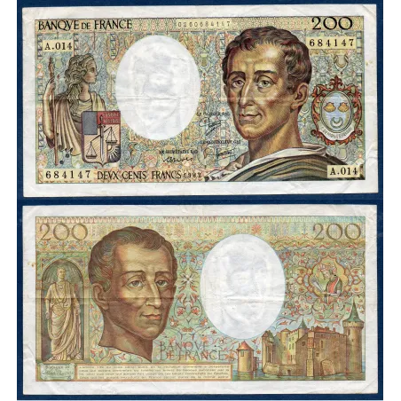 200 Francs Montesquieu, TB, 1983 Billet de la banque de France