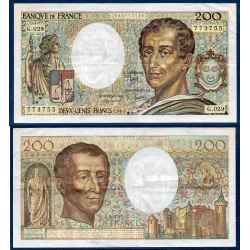 200F Montesquieu, TTB, 1985 Billet de la banque de France