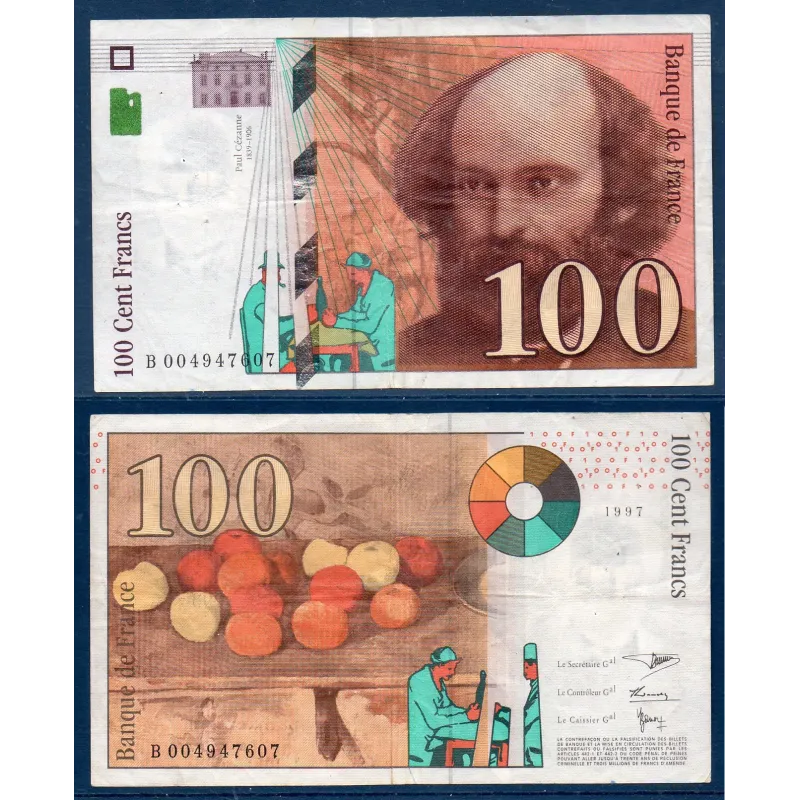 100 Francs Cézanne, TTB, 1997 Billet de la banque de France