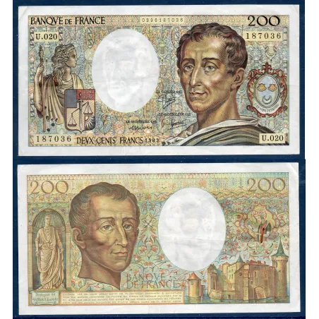 200 Francs Montesquieu, TTB, 1983 Billet de la banque de France