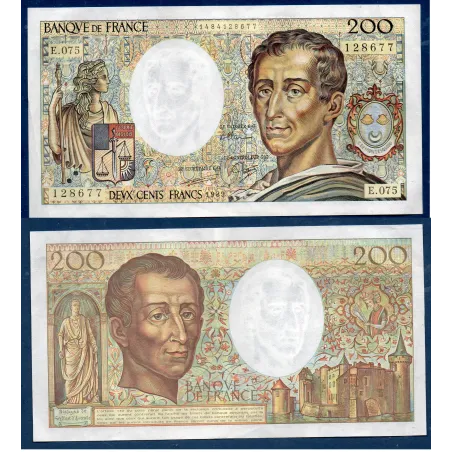 200 francs Montesquieu, TTB+, 1989 Billet de la banque de France