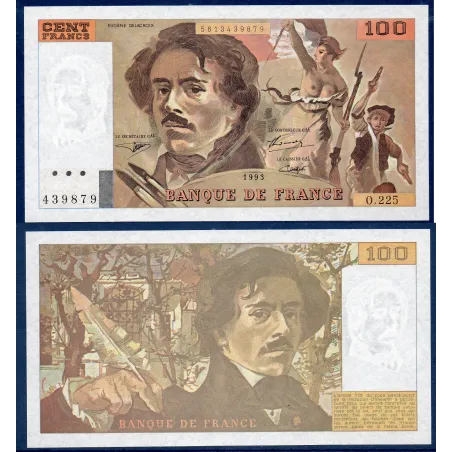 100 Francs Delacroix, Neuf, 1993 Billet de la banque de France