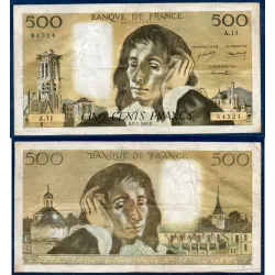 500 Francs Pascal, TB, 2.1.1969 Billet de la banque de France