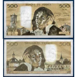 500 Francs Pascal, TTB, 2.1.1969 Billet de la banque de France