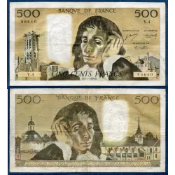 500 Francs Pascal, TB, 4.1.1968 Billet de la banque de France