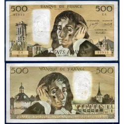 500 Francs Pascal, TB, 4.1.1968 Billet de la banque de France