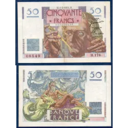 50F Le verrier, TTB, 1.2.1951, Billet de la banque de France