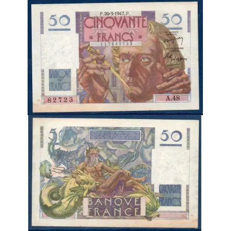 50F Le verrier, Sup, 20.3.1947 Billet de la banque de France