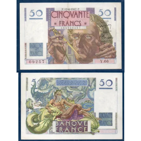 50F Le verrier, TTB, 12.6.1947 Billet de la banque de France