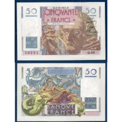 50F Le verrier, Sup-, 2.10.1947 Billet de la banque de France