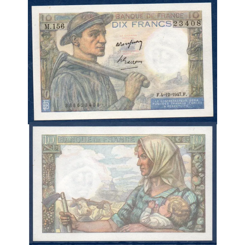 10 Francs Mineur, Spl, 4.12.1947 Billet de la banque de France