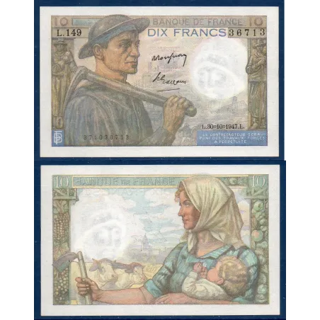 10 Francs Mineur, Spl, 30.10.1947 Billet de la banque de France