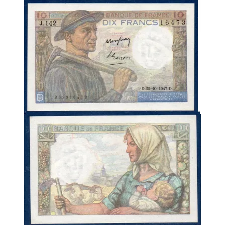 10 Francs Mineur, Spl, 30.10.1947 Billet de la banque de France