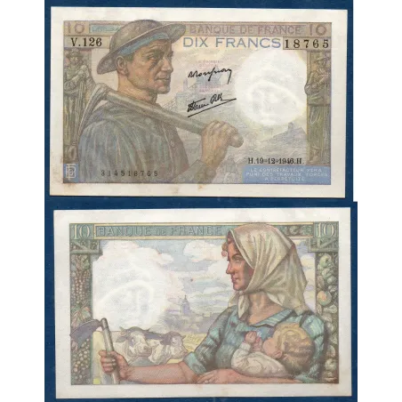 10 Francs Mineur, Sup-, 19.12.1946 Billet de la banque de France