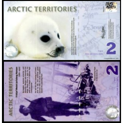 Arctic territories,Billet de 2 polar dollars 2010 phoque