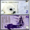 Arctic territories,Billet de 2 polar dollars 2010 phoque