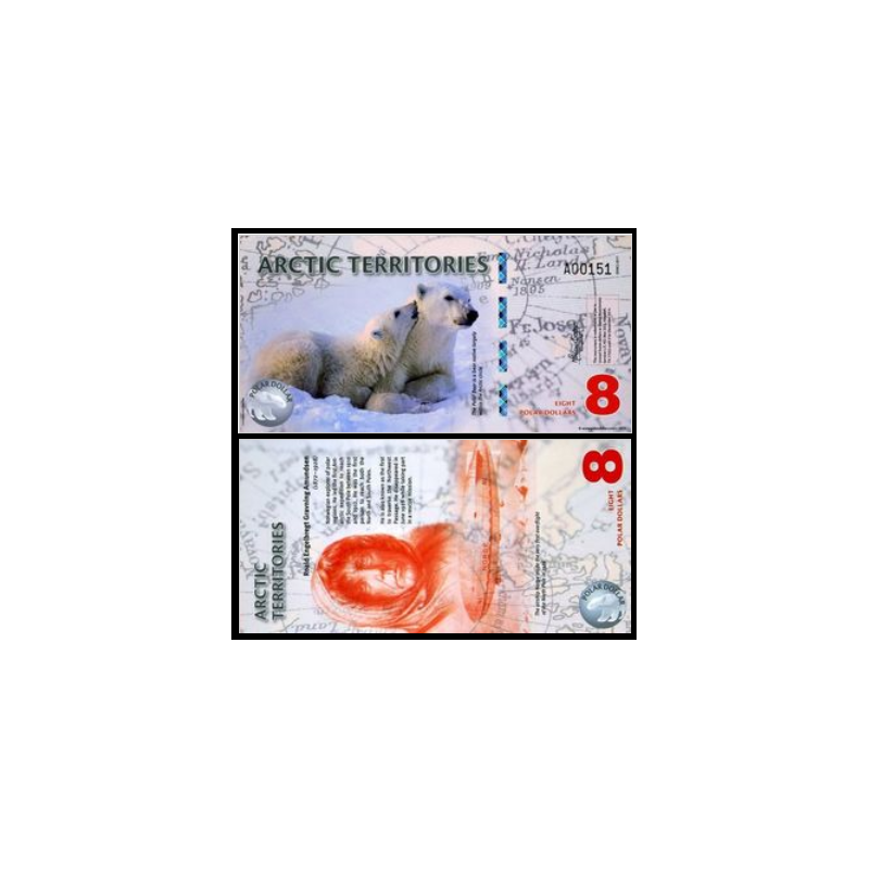 Arctic territories, Billet de 8 polar dollars 2011 Ours