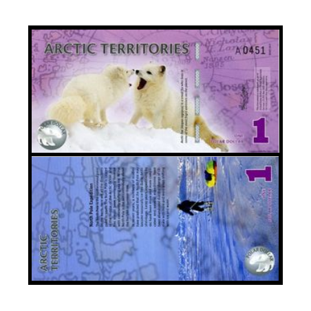 Arctic territories, Billet de 1 polar dollar 2012 renard