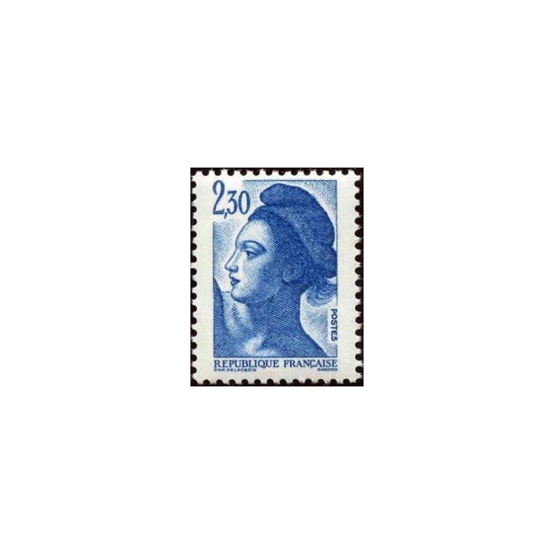 Timbre Yvert No 2189a sans phosphore variété type marianne Liberté 2.30fr bleu