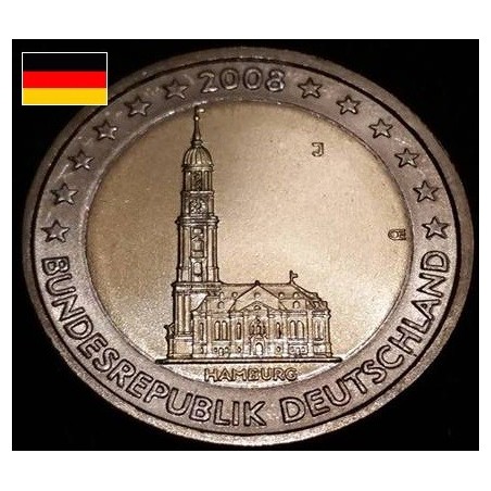 2 euros commémorative Allemagne 2008 Hambourg piece de monnaie €