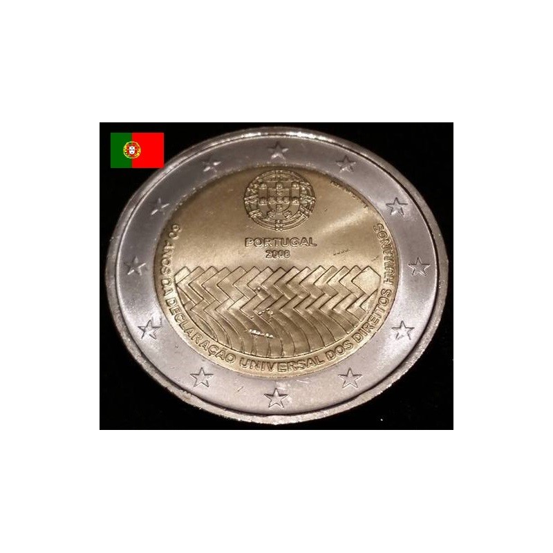 2 euros commémorative Portugal 2008 Déclaration Universelle des Droits de l'Homme piece de monnaie €