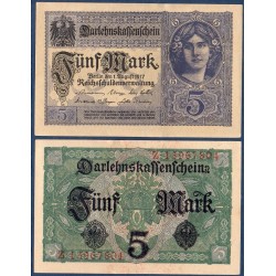 Allemagne Pick N°56a, Billet de banque de 5 Mark 1917