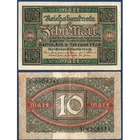 Allemagne P.67a, TTB Billet de 10 Mark 1920 lettre rouge