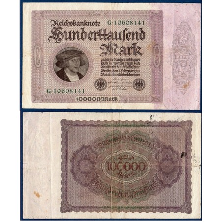 Allemagne P.83a, TTB Billet de 100000 Mark 1923 Sans T