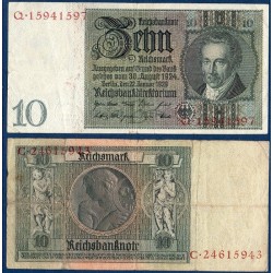 Allemagne P.180a, TB Billet de 10 Reichsmark 1929 Thaer