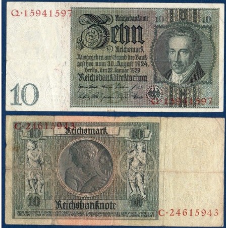 Allemagne P.180a, TB Billet de 10 Reichsmark 1929 Thaer