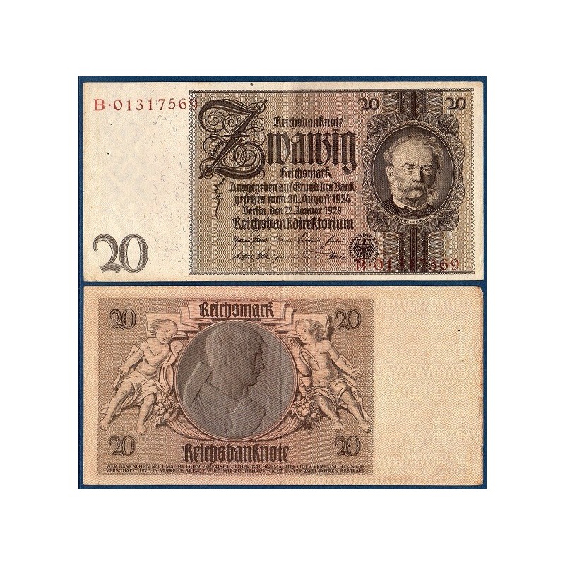 Allemagne P.181a, TTB Billet de 20 Mark 1929 Von Slemens