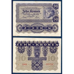 Autriche P.75, Billet de 10 Kronen 1922 violet