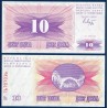 Bosnie P.10a, neuf Billet de 10 Dinara 1992 rose violet