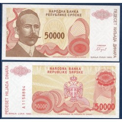 Bosnie P.153a, neuf Billet de 50000 Dinara 1993 kocic orange