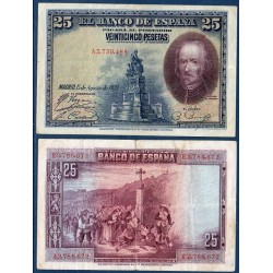 Espagne P.74b, TB Billet de 25 pesetas 1928 Pedro Calderón