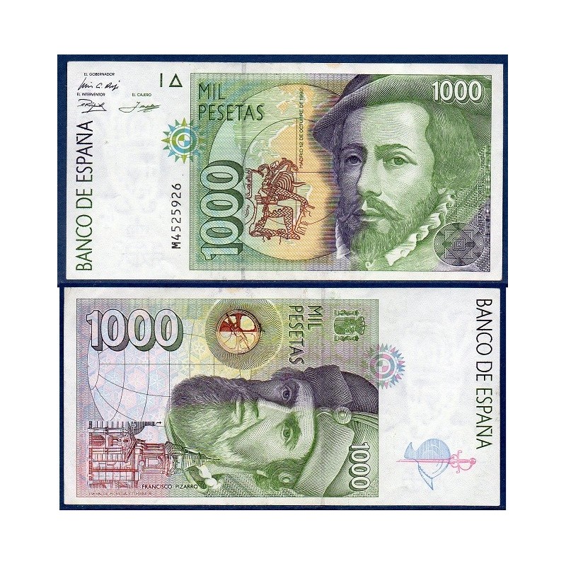 Espagne P.163, TTB Billet de 1000 pesetas 1992 Hernan Cortez