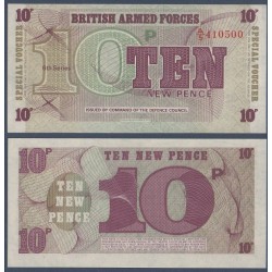 G.B. Armée P.48, neuf Billet de 10 new Pence 1972 violet