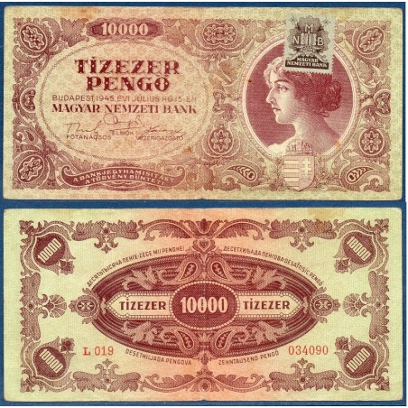 Hongrie P.119b, Billet de 10000 Pengo 1945 timbre