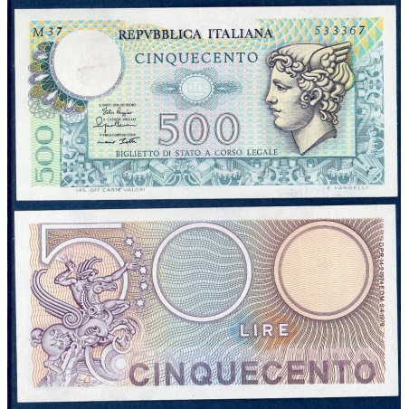 Italie P.94, TTB Billet de 500 Lire 1974-1979 Mercure