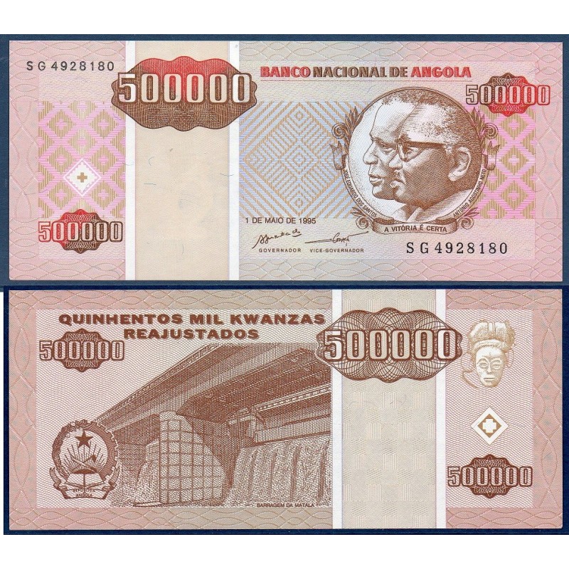 Angola P.140, Neuf, Billet de 500000 Kwanzas 1995 Barrage Matala