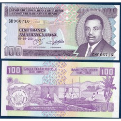 Burundi P.37c, Neuf, Billet de 100 Francs 2001 Rwagasore Construction